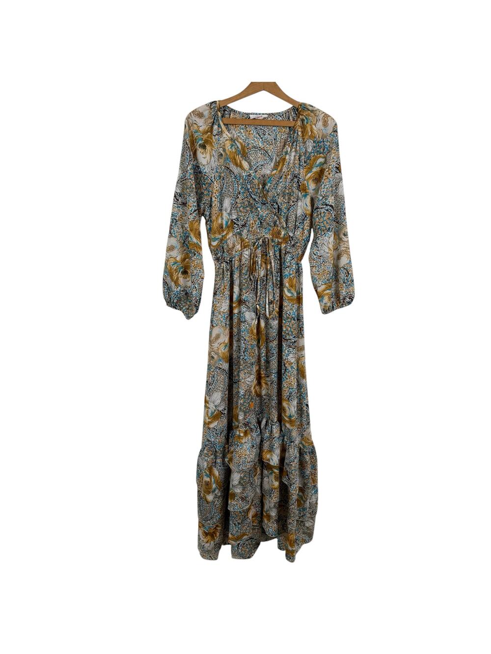 Chaudry Maxi Dress Women Small Cottagecore Tiered Boho Western Cowgirl Indie